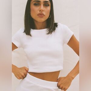 Princess Polly Classic Crop White Tee